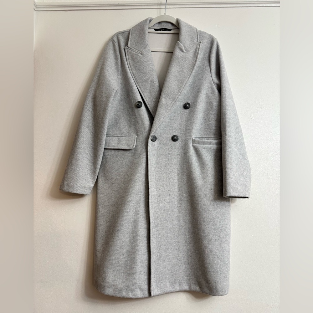 🔘Gray Double-Breasted Jacket
